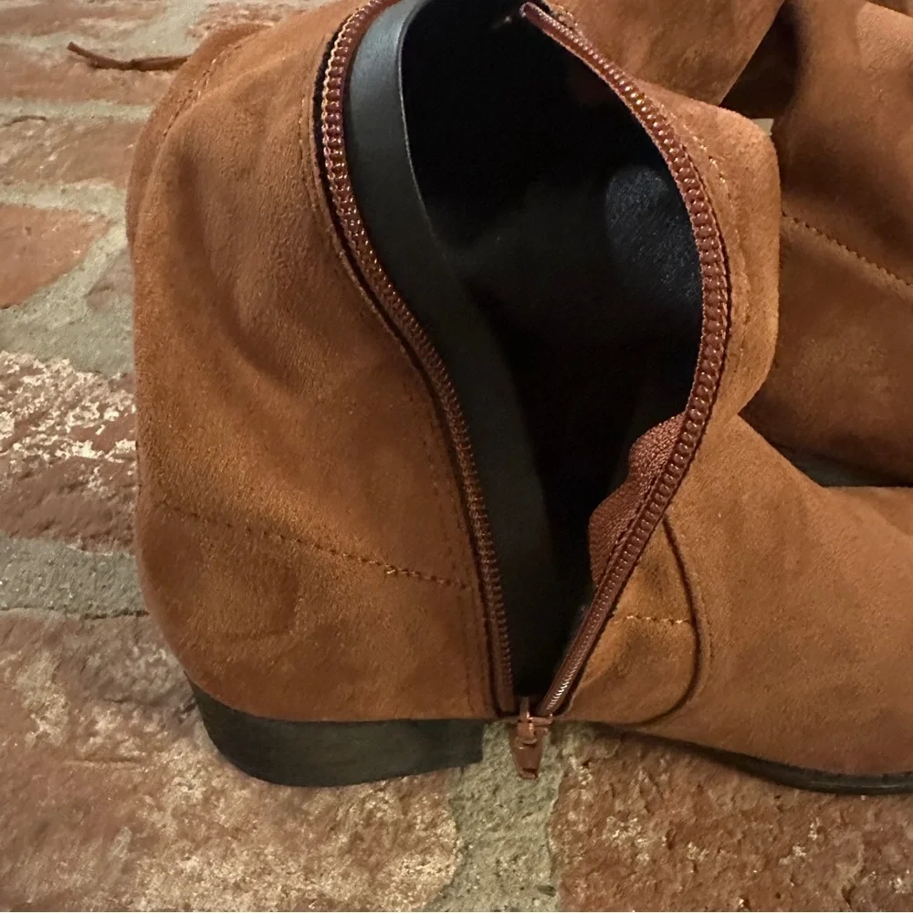Sidney Chestnut Cognac Over The Knee Faux Suede Boots by A New Day Merona sz 7.5